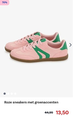 -70% 🩷 Roze sneakers met groen accent