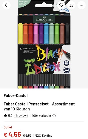 Faber-Castell Black Edition brushpennen -52%