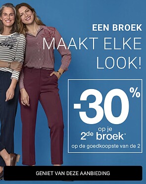 30% korting op de tweede broek