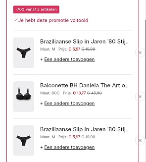 Alles aan 70% bij Intimissimi vanaf 3 stuks