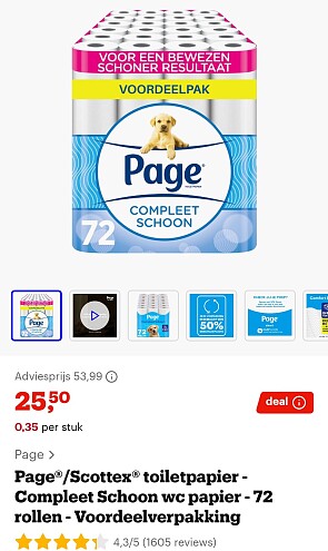 72 rollen Page voor 25,5€! Nergens goedkoper 🚽🧻