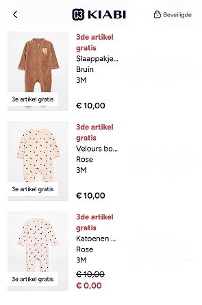 3de babypyjama gratis