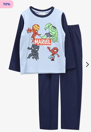 -70% pyjama Marvel