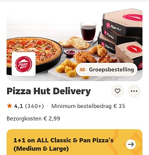 1+1 op Pizza hut 🍕🍕🍕🍕