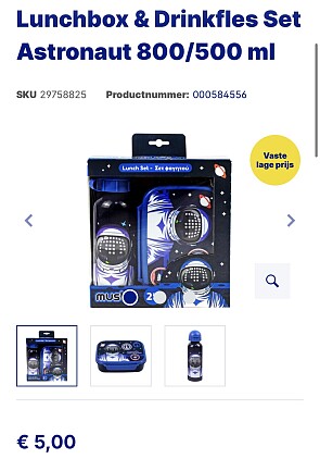 Lunchbox & Drinkfles Astronaut