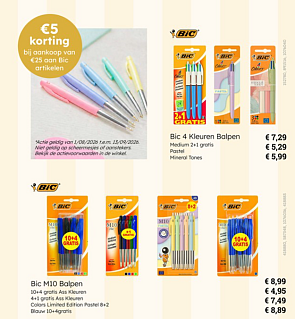 €5,00 korting bij €25 aan Bic artikelen