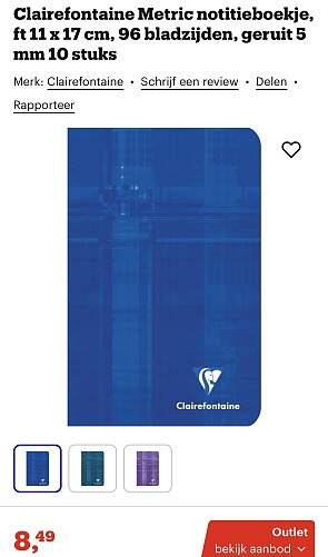 Clairefontaine notitieboekjes 10 stuks