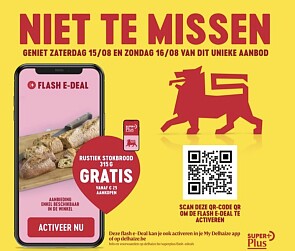 Gratis rustiek stokbrood 315 gram bij Delhaize