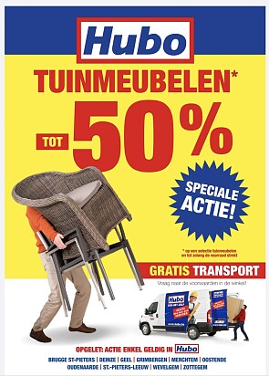 Tuinmeubelen tot -50% en gratis transport