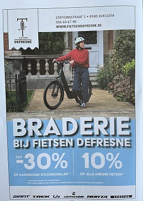 Fietsen -30% op aangeduide stockmodellen
