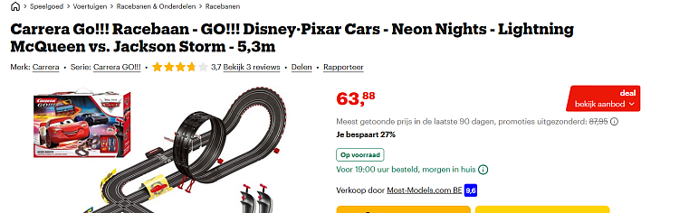 🏎️ Carrera Go!!! Racebaan Disney Pixar Cars Neon Nights