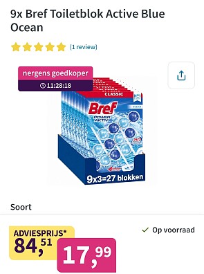 27 BREF toiletblokjes voor 17,99€!