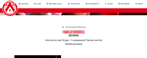 ⚽ KV Kortrijk: Familievoordeel, 99 euro korting op je seizoensabonnement
