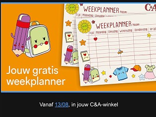 Gratis weekplanner bij aankoop