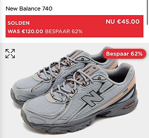 New Balance 740 Grijs -62%
