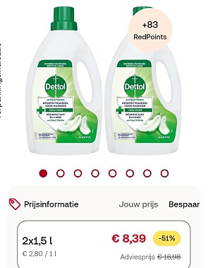 2 x dettol 1,5L voor 8,39€!