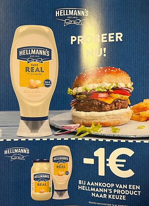 Coupon hellmann’s aan kassa Carrefour