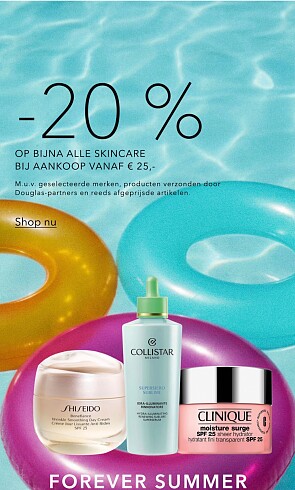 20% op bijna alle skincare