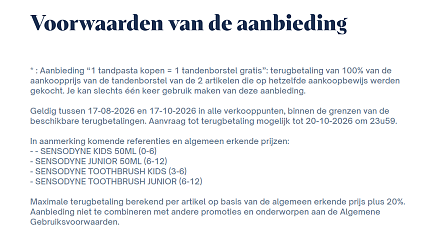 🪥 1 tandpasta kopen = 1 tandenborstel gratis - Sensodyne Kids & Junior actie