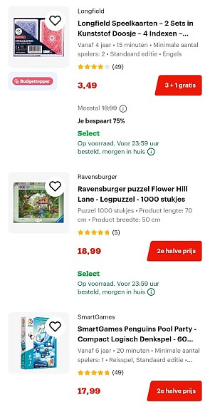 Spellen & puzzels 🧩 2e aan de helft van de prijs