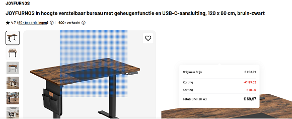 In hoogte verstelbaar bureau