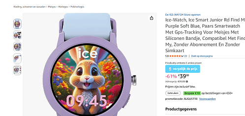 ⌚ IceWatch Ice Smart Junior Rd Find Me, Purple Soft Blue - smartwatch kinderen
