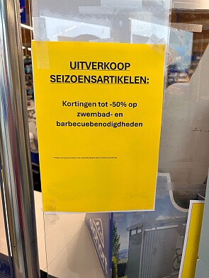Uitverkoop seizoen bij Hubo