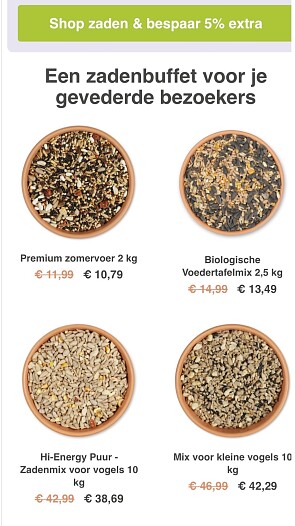 5% extra korting op zaden