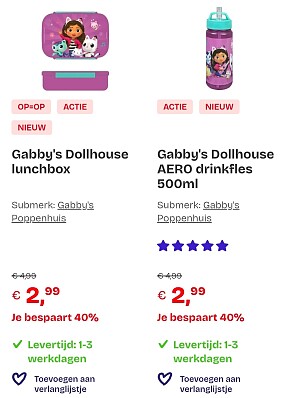 Gabby's Poppenhuis lunchbox en drinkfles