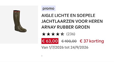 LICHTE EN SOEPELE JACHTLAARZEN VOOR HEREN ARNAY RUBBER GROEN