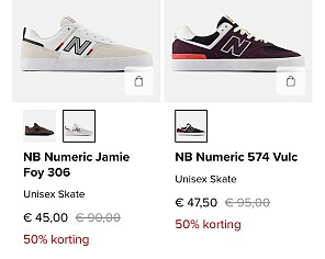 New balance 50% korting