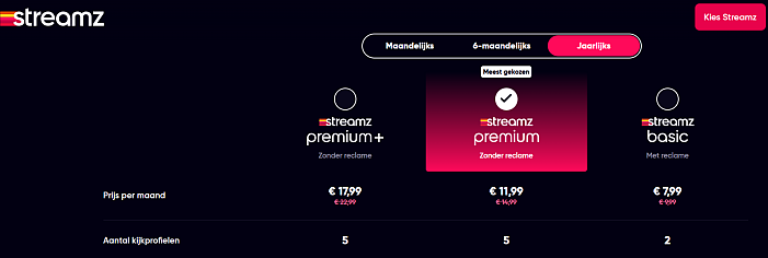 📺 Streamz jaarabonnement nu voordeliger