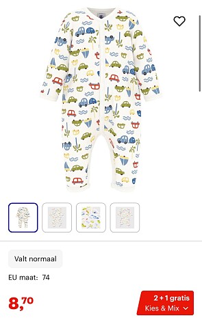 Petit Bateau pyjama maat 74