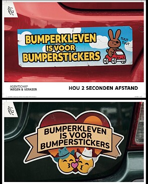 Bumperstickers tegen bumperklevers