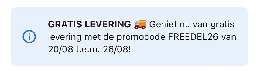 Gratis levering bij Delhaize met code