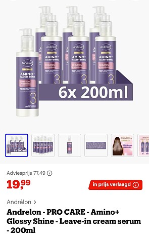 Andrelon leave in serum 6 voor 19,99€!