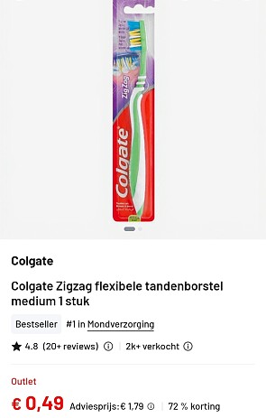 Colgate tandenborstel voor €0,49 💥