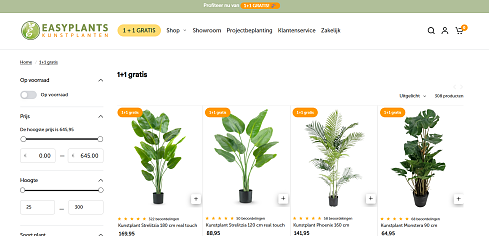🌿 Easyplants kunstplanten - 1+1 gratis actie