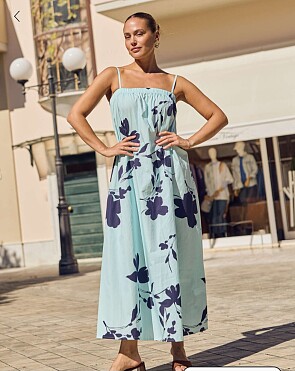 -50% maxi jurk met bloemenprint