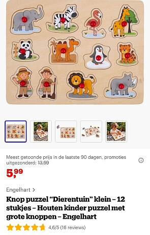 Engelhart knop puzzel dierentuin