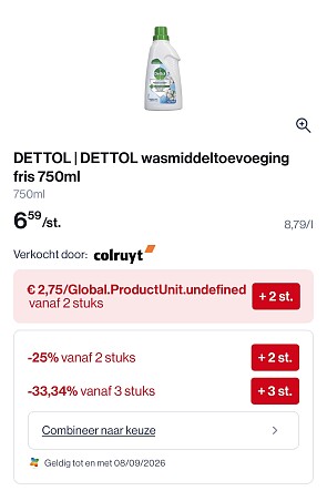 Dettol wasmiddeltoevoeging in promo