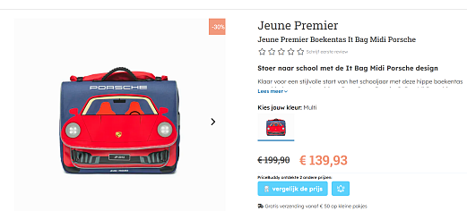 🏎️ Jeune Premier Boekentas It Bag Midi Porsche