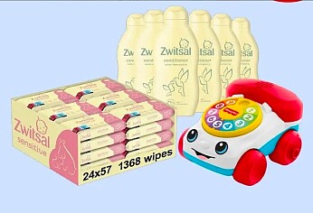 Gratis Fisher-Price speelgoedtelefoon bij aankoop Zwitsal