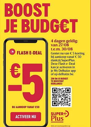 Boost je budget met 5€ korting bij Delhaize