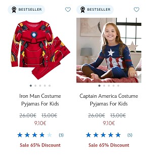Superhelden pyjama’s -65%