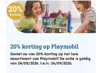 20% korting op Playmobil