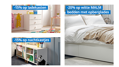 Tot -20% op ladekasten, nachtkastjes en Malm bedden met opberglade 🗄️🛏️