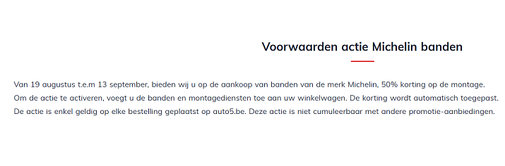 🚗 Auto5 - 50% korting op montage bij aankoop van Michelin banden