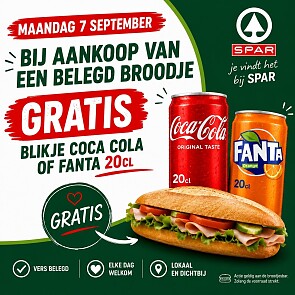 Gratis drankje bij Spar Leopoldsburg