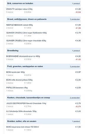 Colruyt hoeveelheidskorting & 1+1 gratis